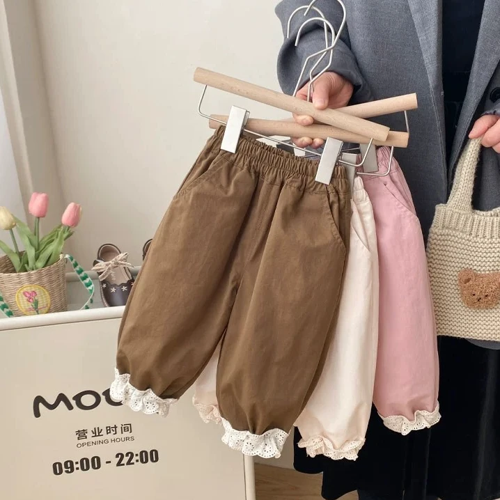女童童装穿洋气百搭女孩宽松长裤长袖女宝宝春秋童装休闲裤纯棉