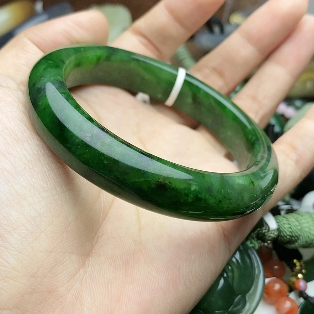 和田玉（碧玉）手镯未镶嵌58