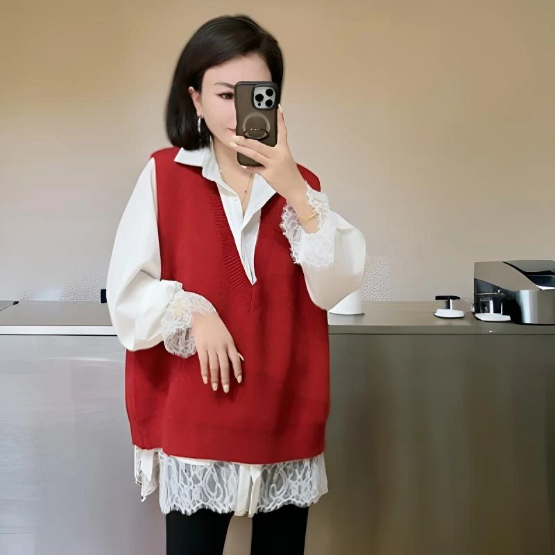 【针织马甲】（衣长70左右）网红洋气百搭时尚外穿无袖秋冬减龄气质