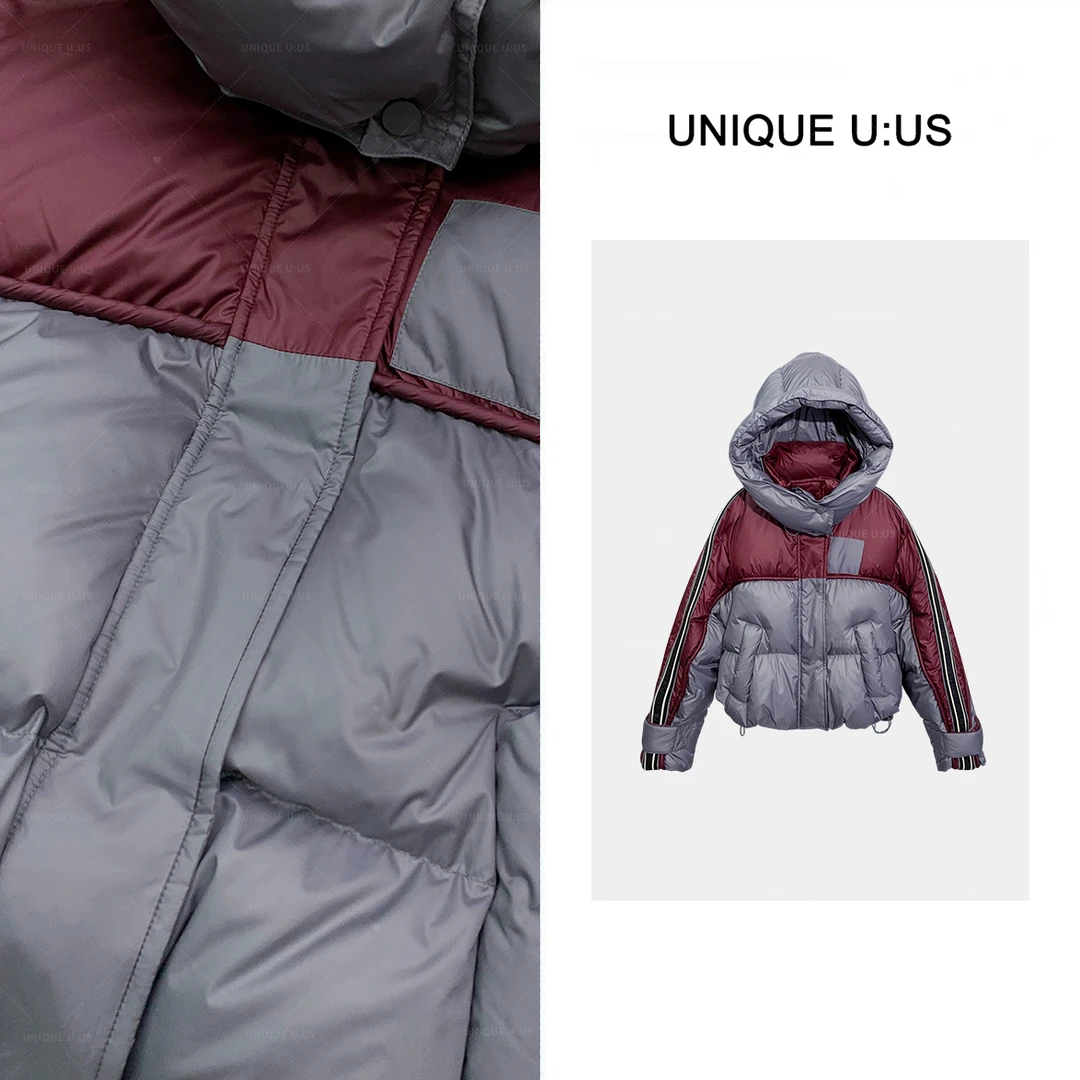 UNIQUE U:US【芬兰秘境】冬季时尚百搭女装连帽羽绒服-2411281枫2