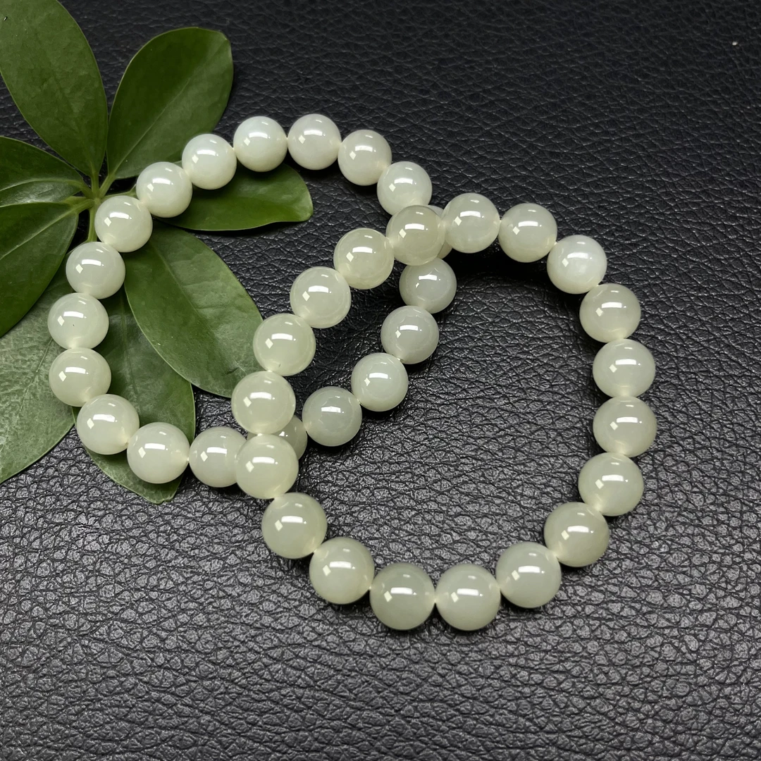 sc094新疆和田玉且末钢板料卡10天花板手串  多样性发一