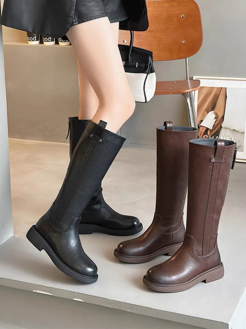 28523新款长靴骑士靴瘦瘦靴烟管靴秋冬百搭 中长筒女靴爆款