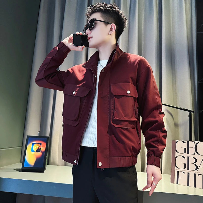 2025新款社会小伙工装夹克男士春秋季痞帅休闲外套潮流百搭上衣服