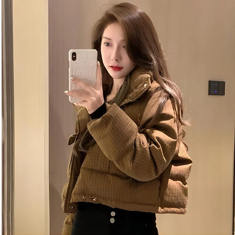 羽绒棉服女冬短款韩版休闲棉衣宽松洋气棉袄加厚保暖小个子面包服