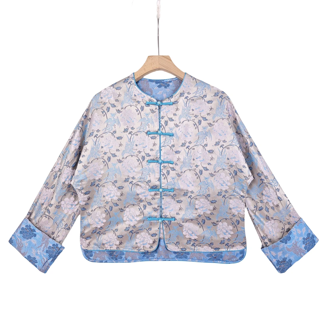 【云皓】桑蚕丝春秋女长袖汉元素国风新中式上衣百搭661256