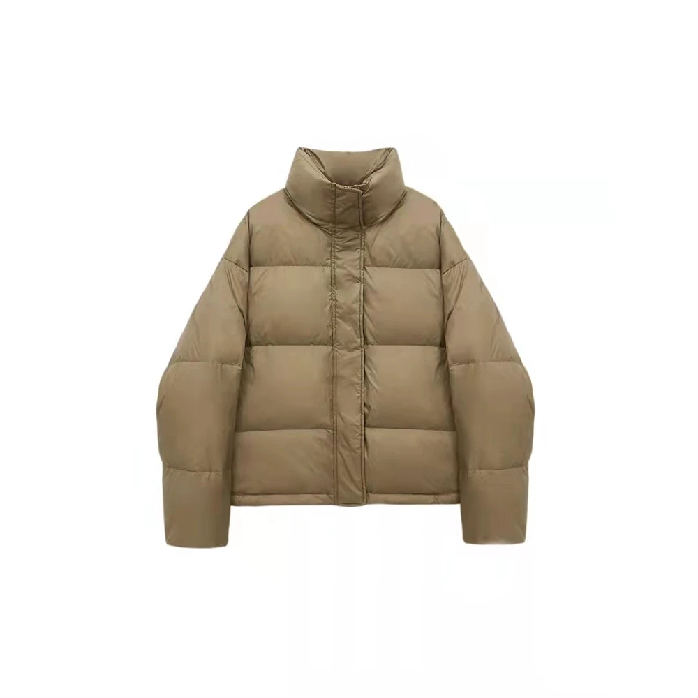 新国标大朵白鸭绒 韩版短款立领冬装白鸭绒羽绒服