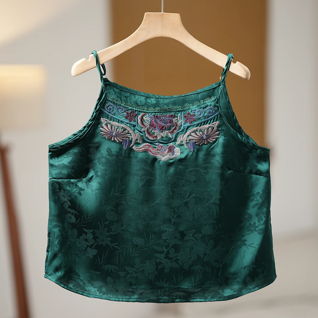 【墨染】夏季新款提花刺绣吊带099