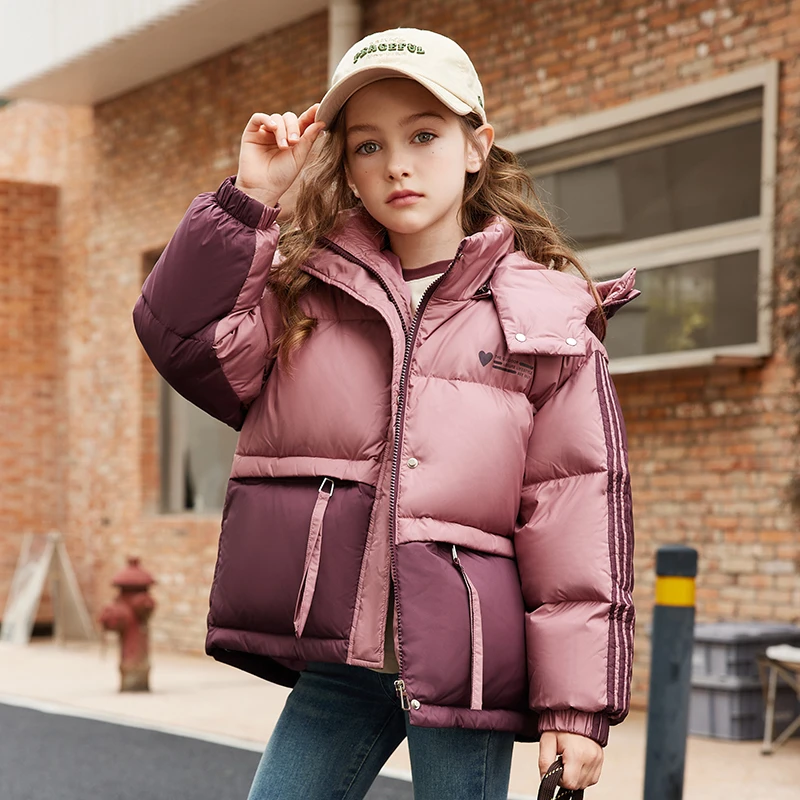 儿童羽绒服中长款女童2023新款洋气冬季加厚保暖外套中大童童装
