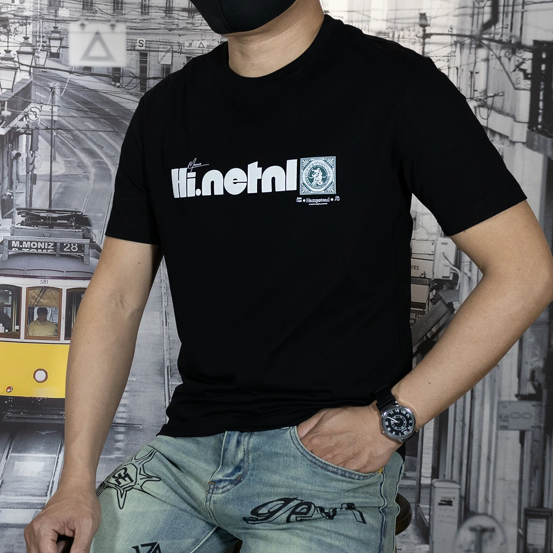 夏季印花修身短袖男士2024新款潮流百搭休闲透气时尚圆领黑白T恤