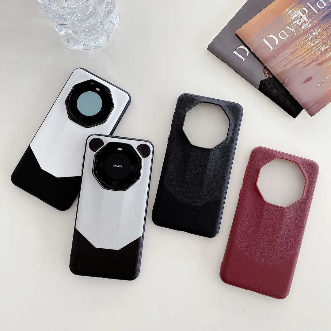 适用华为Mate60Rs非凡大师拼接素皮手机壳mate60rs熊猫防摔保护套