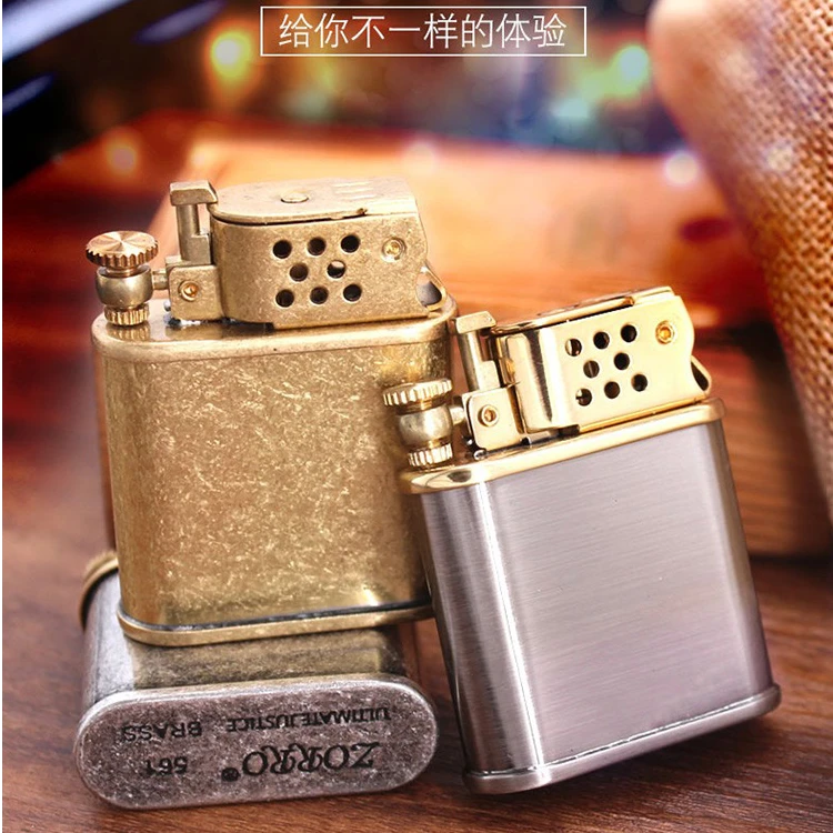 ZORRO正品佐罗纯铜561半自动弹射杜月笙同款网红煤油打火机