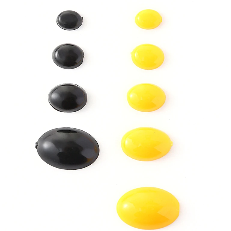 【幸福】熊鼻子毛绒配件DIY平底椭圆腰鼓咖啡色黑色眼睛】