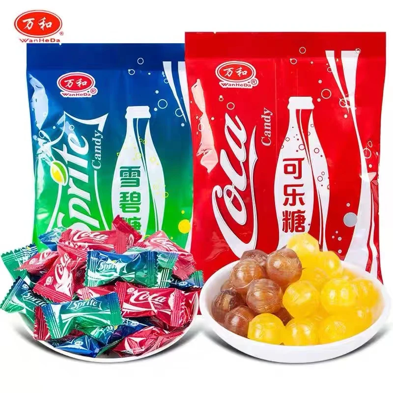 可乐雪碧万和汽水糖喜糖硬糖招待追剧小零食批发童年回忆爆果汽水