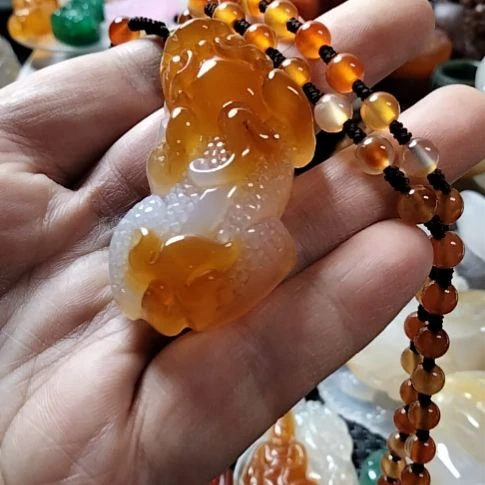 【闪购商品】玛瑙/玉髓吊坠未镶嵌郭*虎