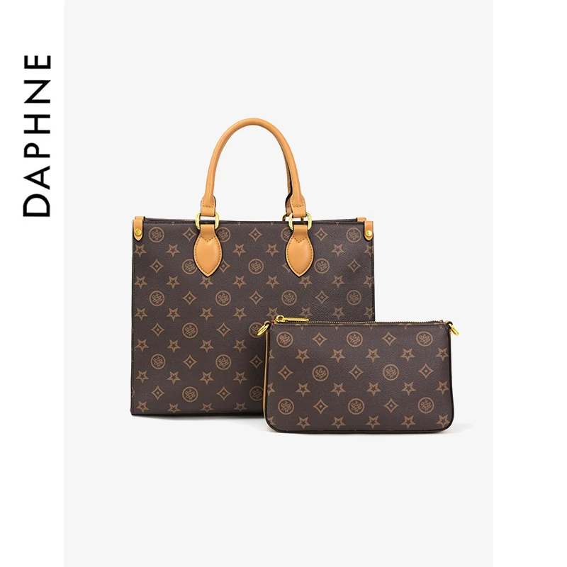 达芙妮Daphne经典印花轻奢通勤百搭时尚单肩包斜挎手提包10354