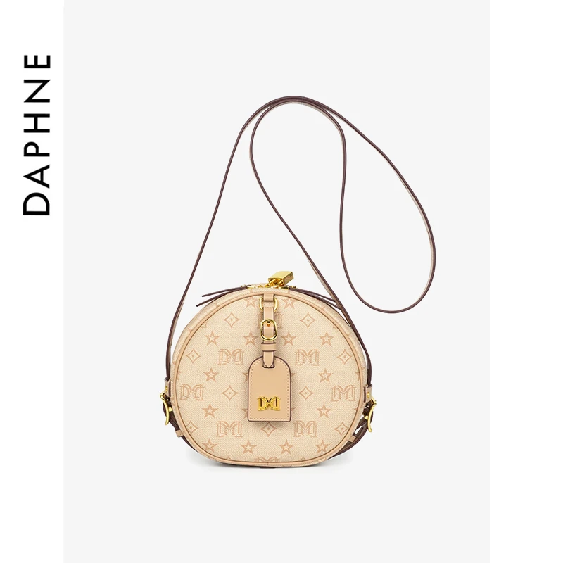 [爆款]达芙妮Daphne时尚百搭印花经典小圆饼包斜挎包10309