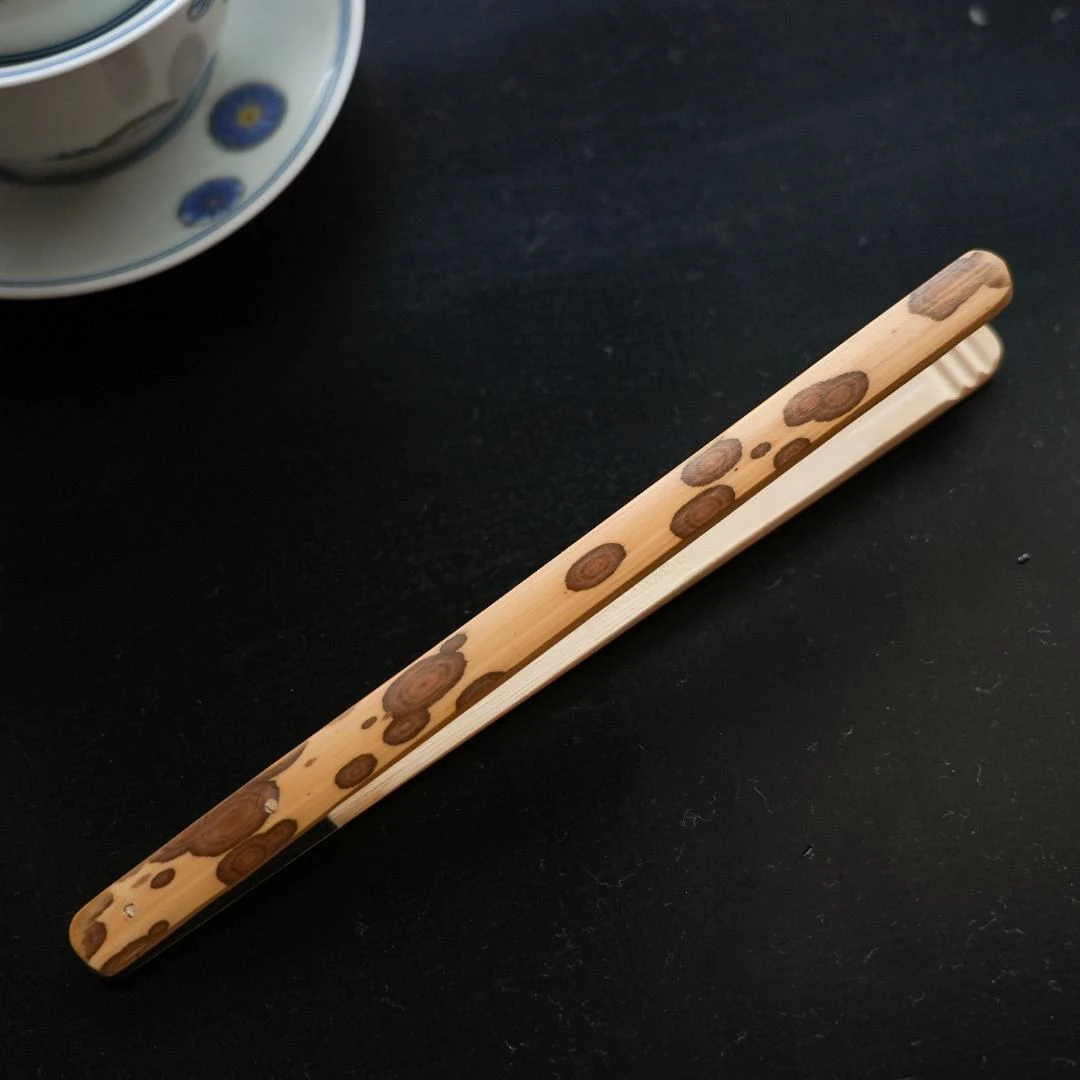 木善 梅妃竹茶夹斑竹湘妃竹茶道配件杯子夹子六君子通用