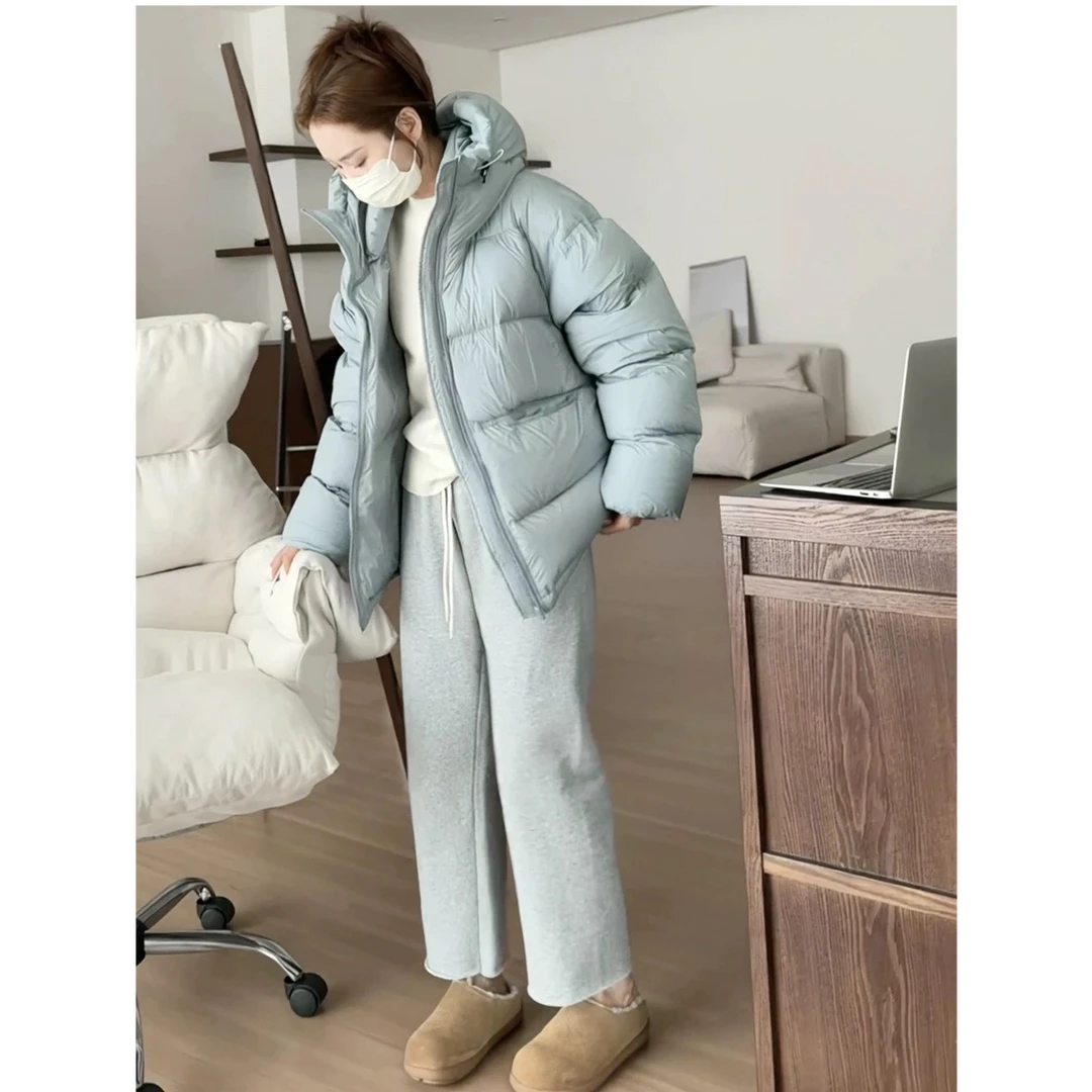 韩版连帽羽绒服冬季新款云朵泡芙宽松百搭保暖加厚面包服外套女