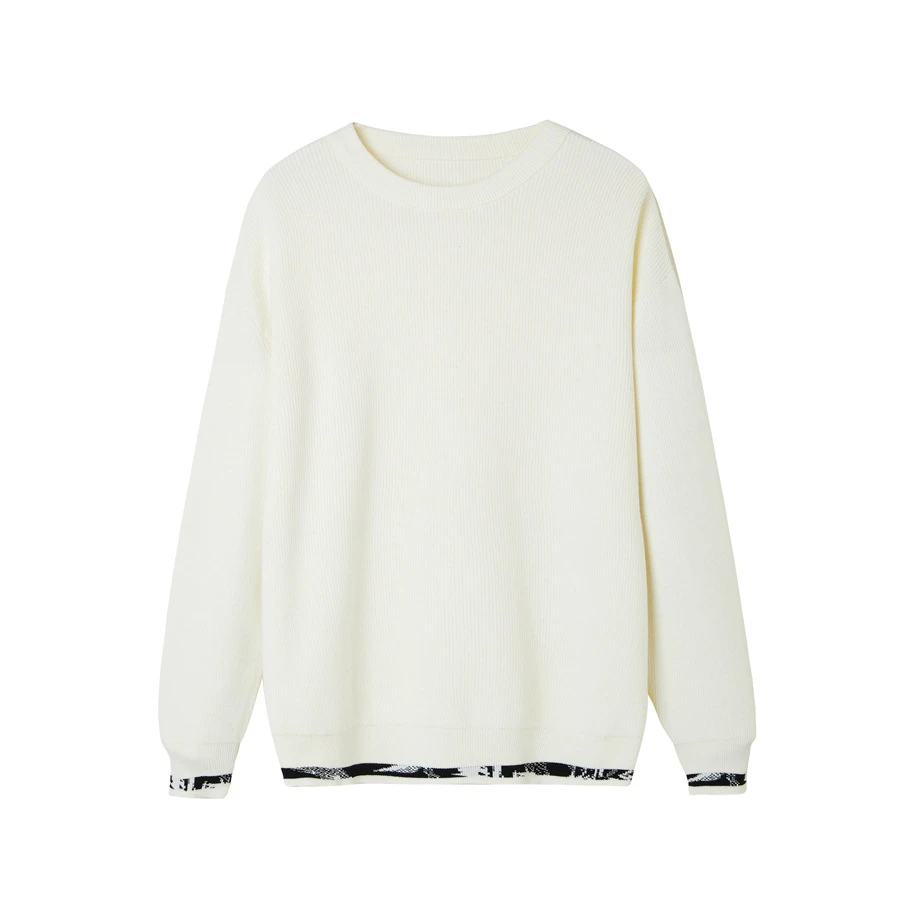 秋冬新款男士休闲加厚针织衫时尚圆领长袖舒适毛衣小众上衣XJ2491