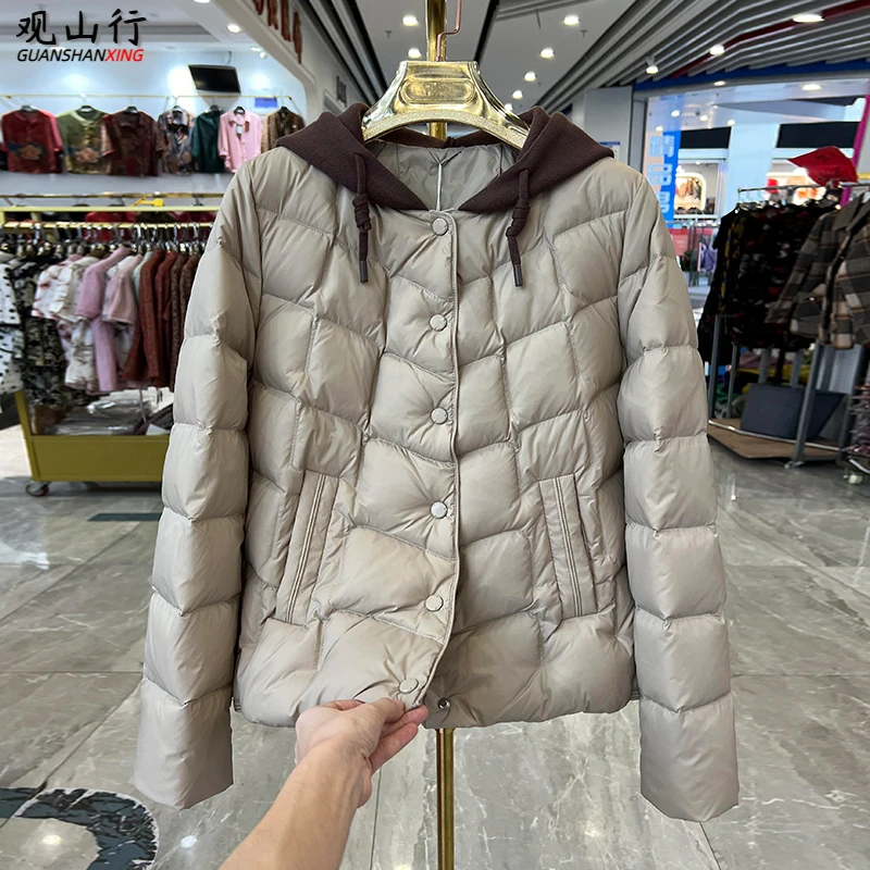 洋气妈妈冬装短款轻薄羽绒服冬季中老年女士大码加厚保暖棉袄外套