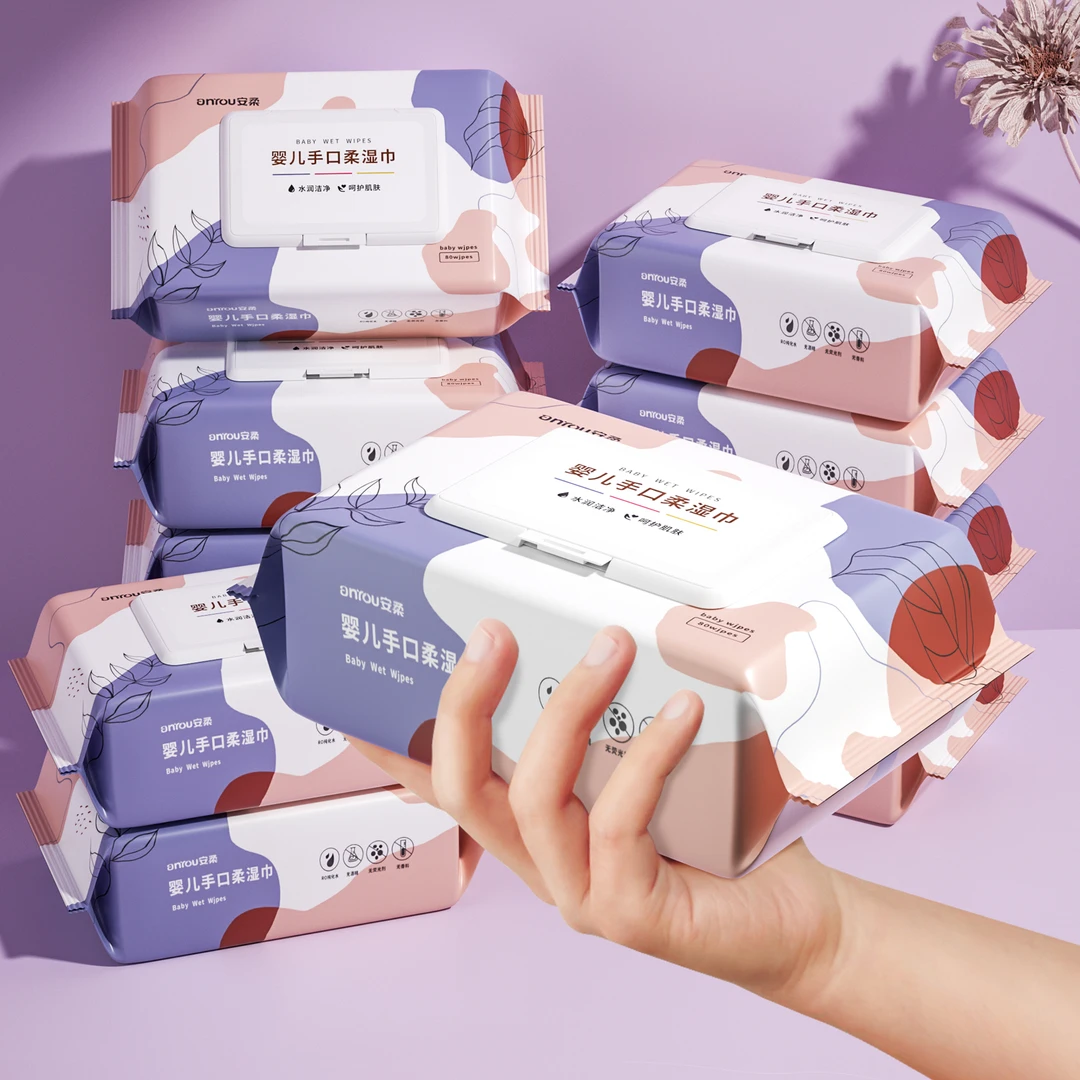 80抽婴儿湿巾婴幼儿新生手口屁专用宝宝儿童湿纸巾大包家庭装特价