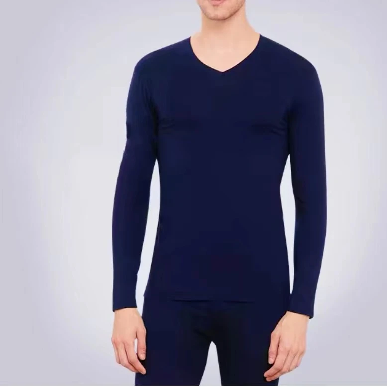 2706男士舒适V领纯色家居服套装FU-5301