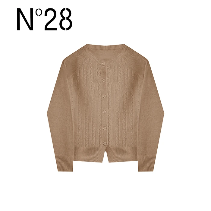 N°28【ROW风麻花针织】绵羊毛针织开衫百搭圆领早秋新款9A3KM022