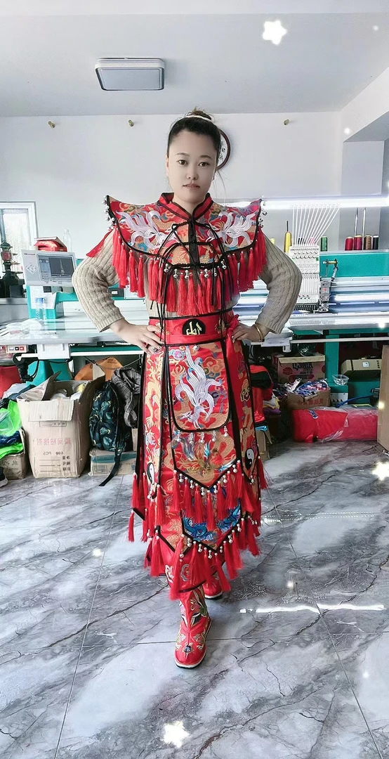 精品刺绣九尾狐战裙披肩套装下单备注身高体重