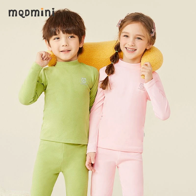 MQDMINI童装儿童半高领保暖内衣套YFW