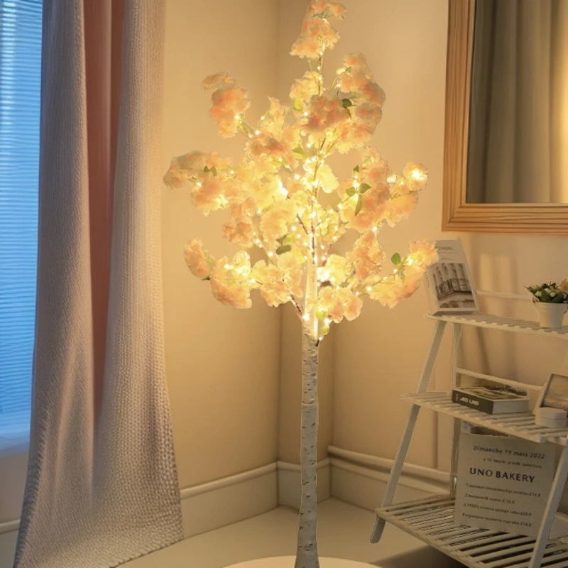 创意led仿真樱花树灯直播背景氛围民宿客厅装饰轻奢灯网树灯 婚房