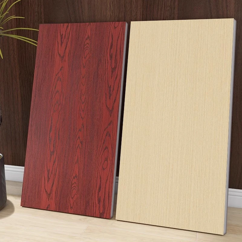仿木纹墙纸pvc铝塑板硬板室内装修护墙板装饰板商用墙裙贴纸自粘