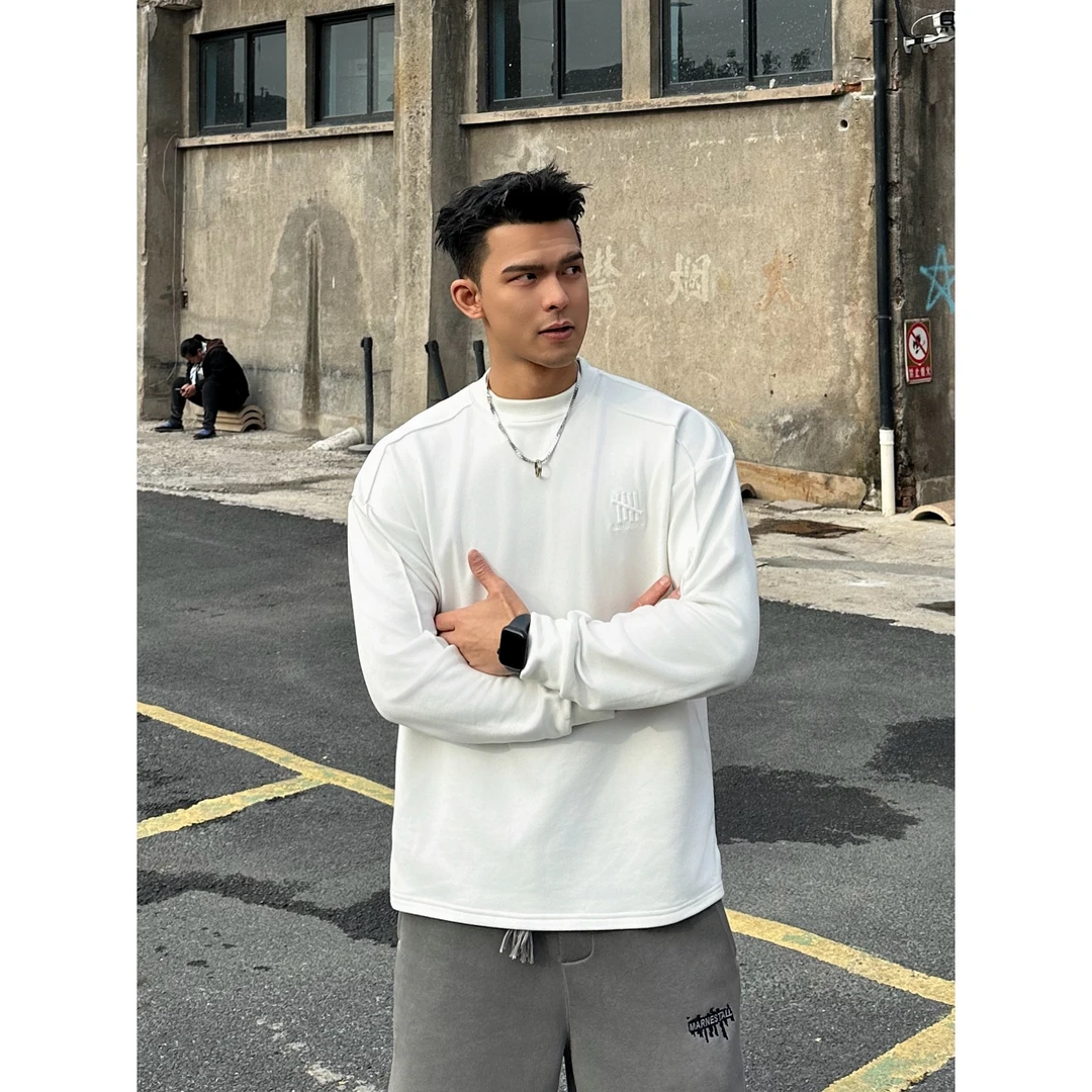 【Mark马克】2024冬季男士插肩双面精梳绒保暖百搭休闲打底卫衣118