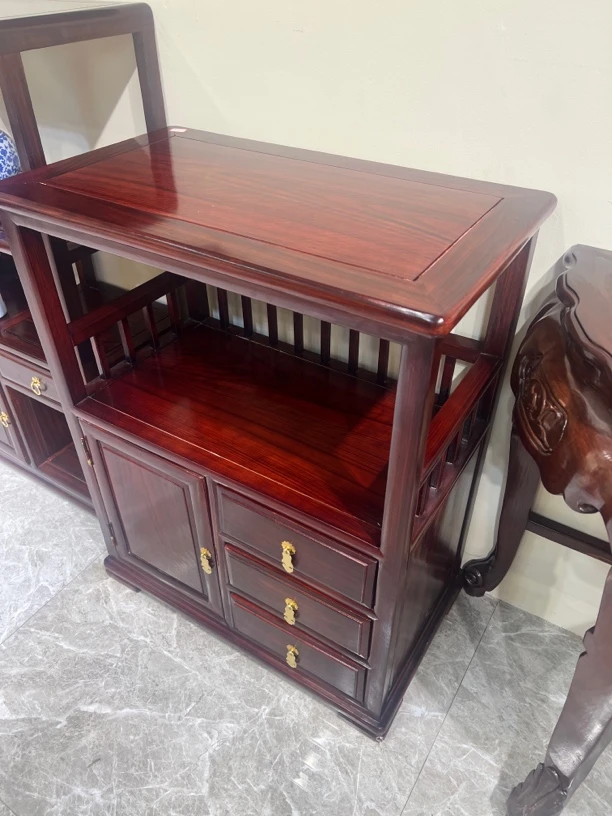 黑酸枝 茶水柜 三抽 单门