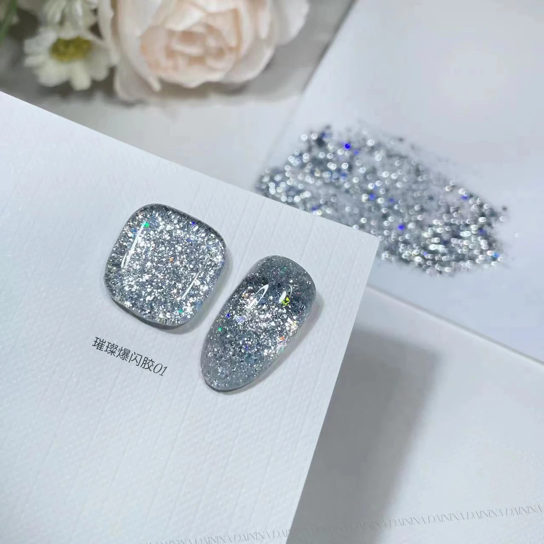 璀璨爆闪01号 显白百搭色系美甲店专用甲油胶【要照灯】