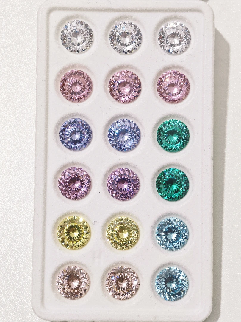 【圆形12mm】鸟巢切高碳钻 超闪亮透底流行美甲镶嵌锆石DIY饰品项链