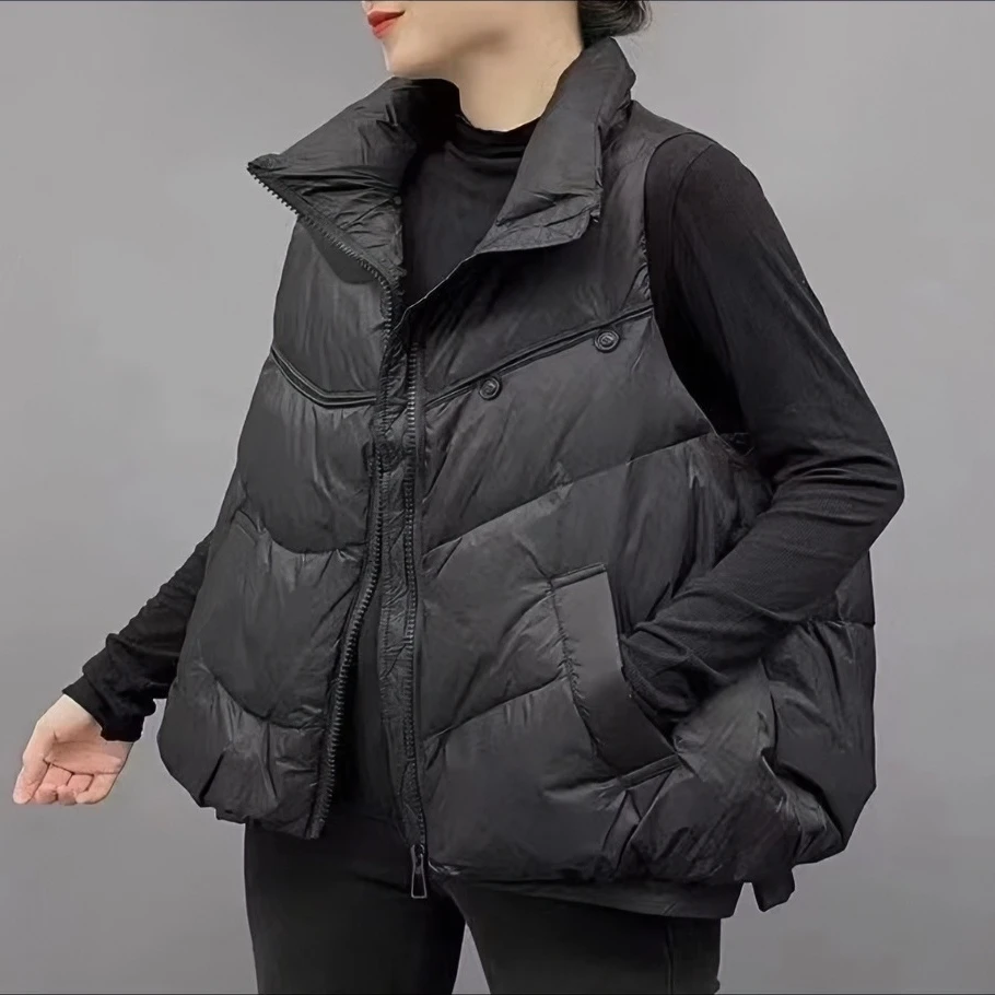 【十斤姐姐】大版205休闲时尚拼接秋冬百搭羽绒马甲（65左右）