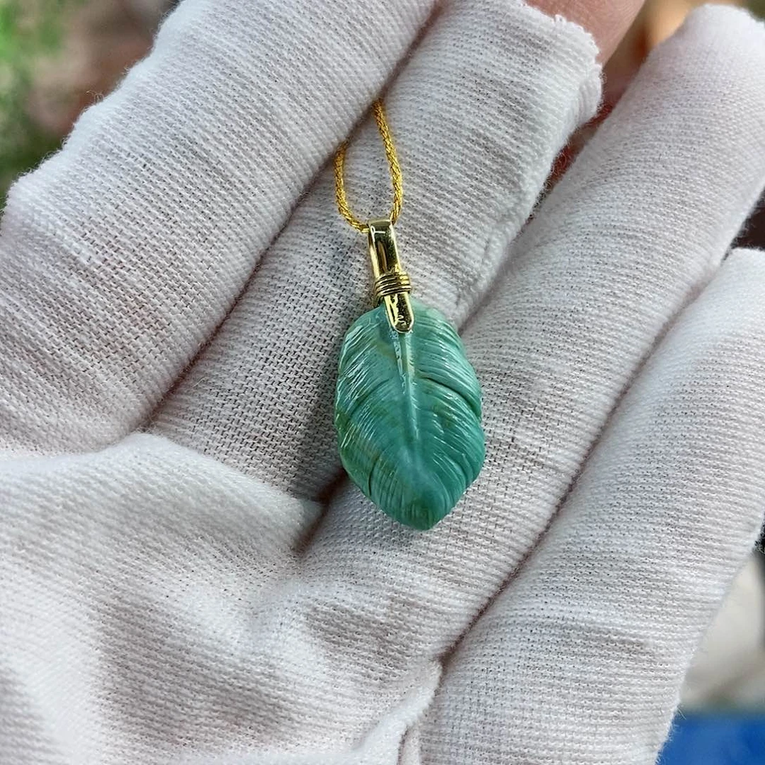 绿松石珠宝奇石银S925镀金镶嵌