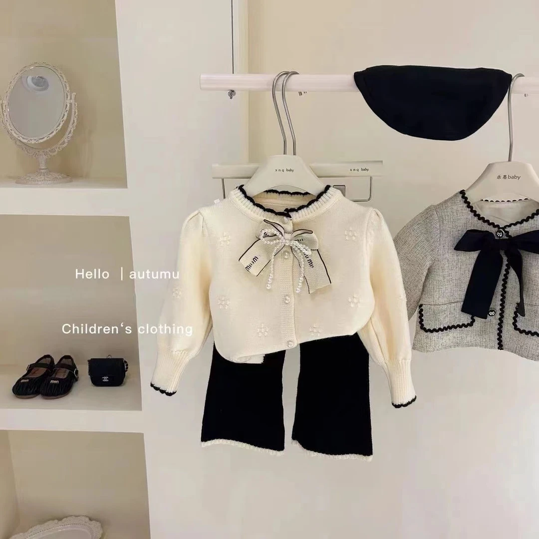 韩国女童秋冬套装2025新款洋气宝宝加厚毛衣韩系裤子两件套秋冬季