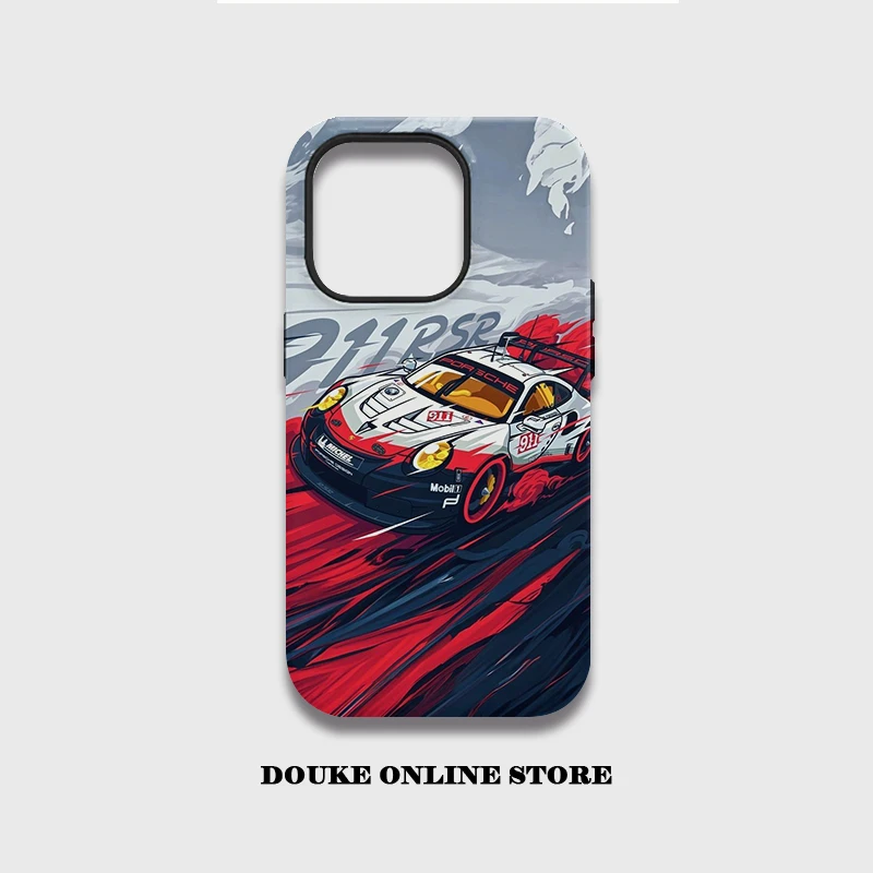 赛车适用苹果15promax手机壳个性14防摔iphone16全包13创意12小众