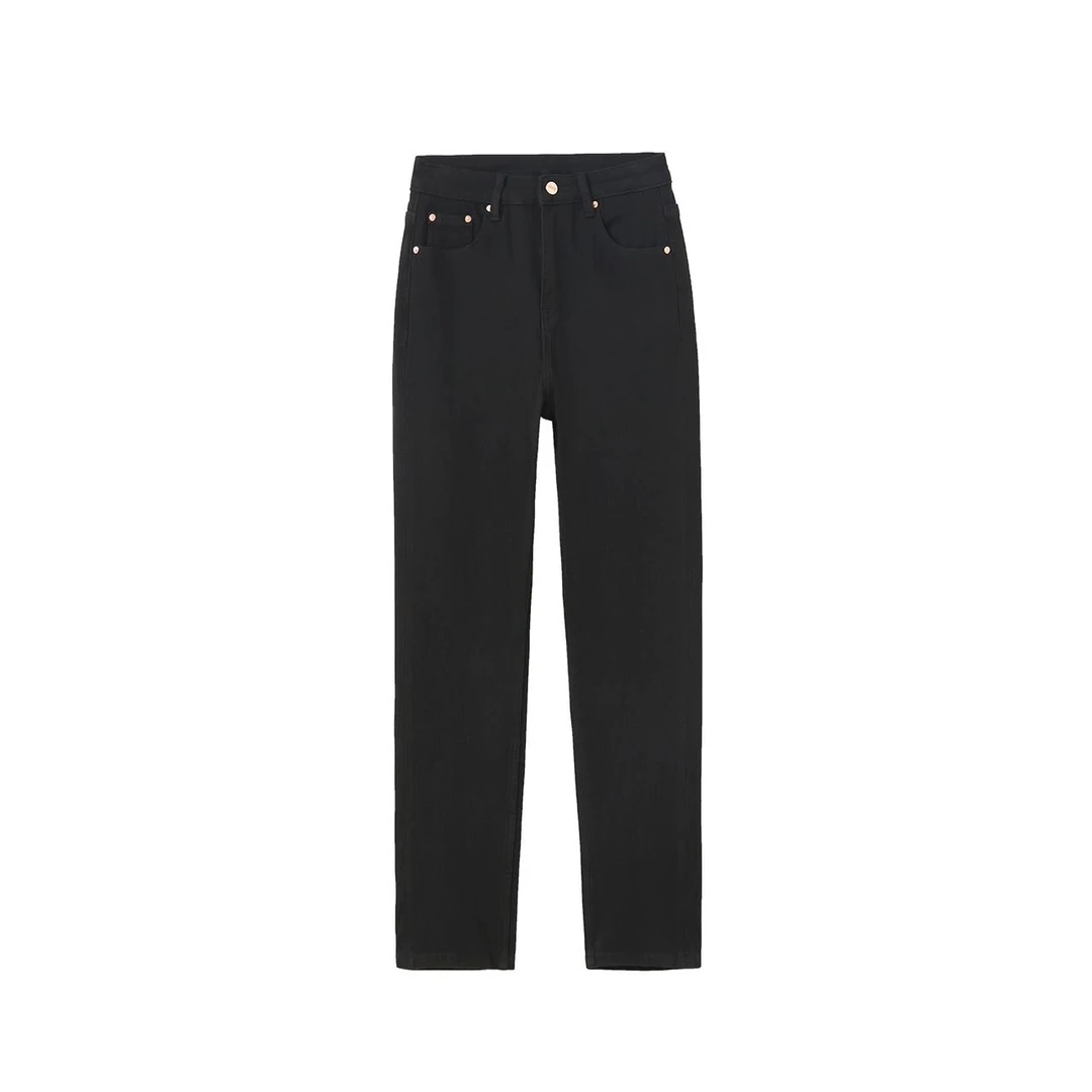 ZZ秋冬女装新款纯色直筒裤休闲百搭弹力牛仔裤GDNZ034