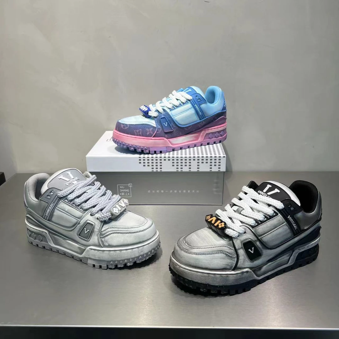 2025男士秋冬季新款潮牌胖丁韩版增高复古做旧低帮休闲鞋潮鞋鞋子