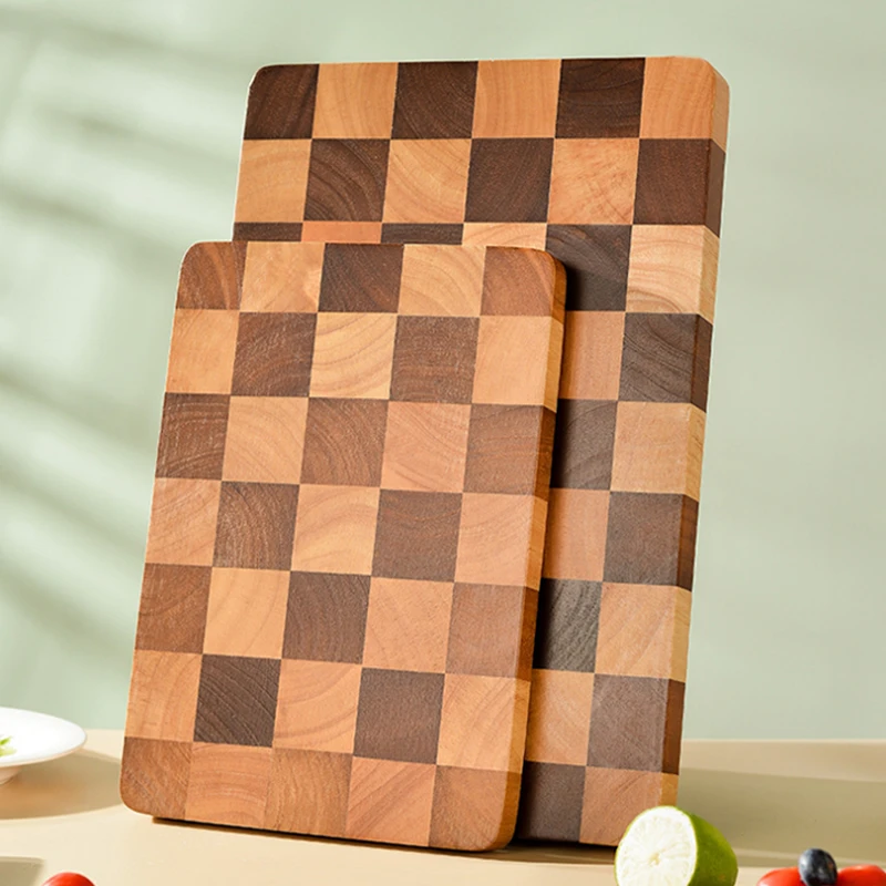 棋盘格榉木切菜板棋盘格家用抗菌防霉占板案板按板实木砧板粘板