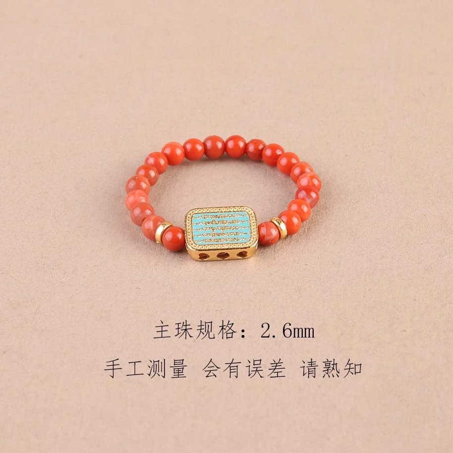 非金属仿水晶戒指 菩斋阁  五条戒指饰品时尚复古【0236】