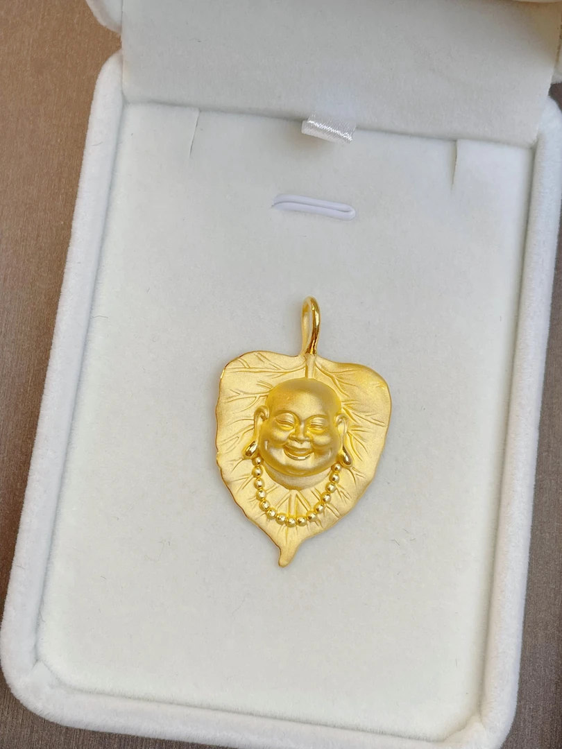 足金999叶子佛吊坠
