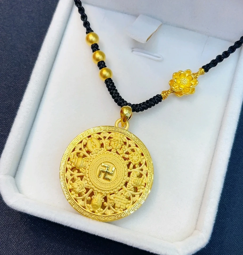 足金999八宝罗盘编织项链