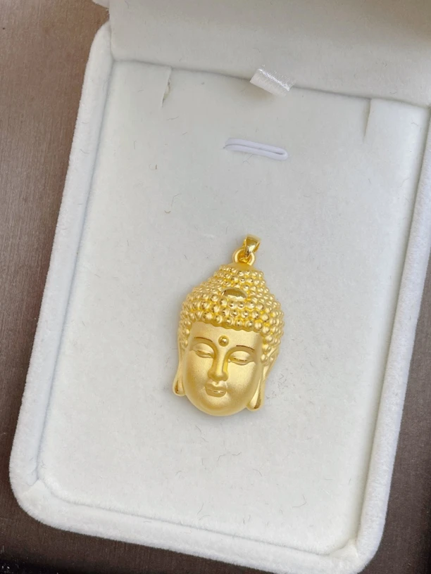 足金999佛头吊坠