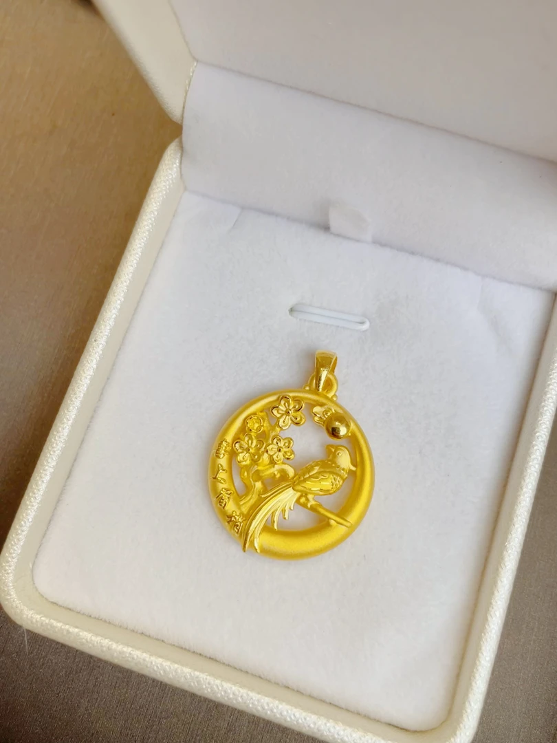 足金999喜上眉梢吊坠