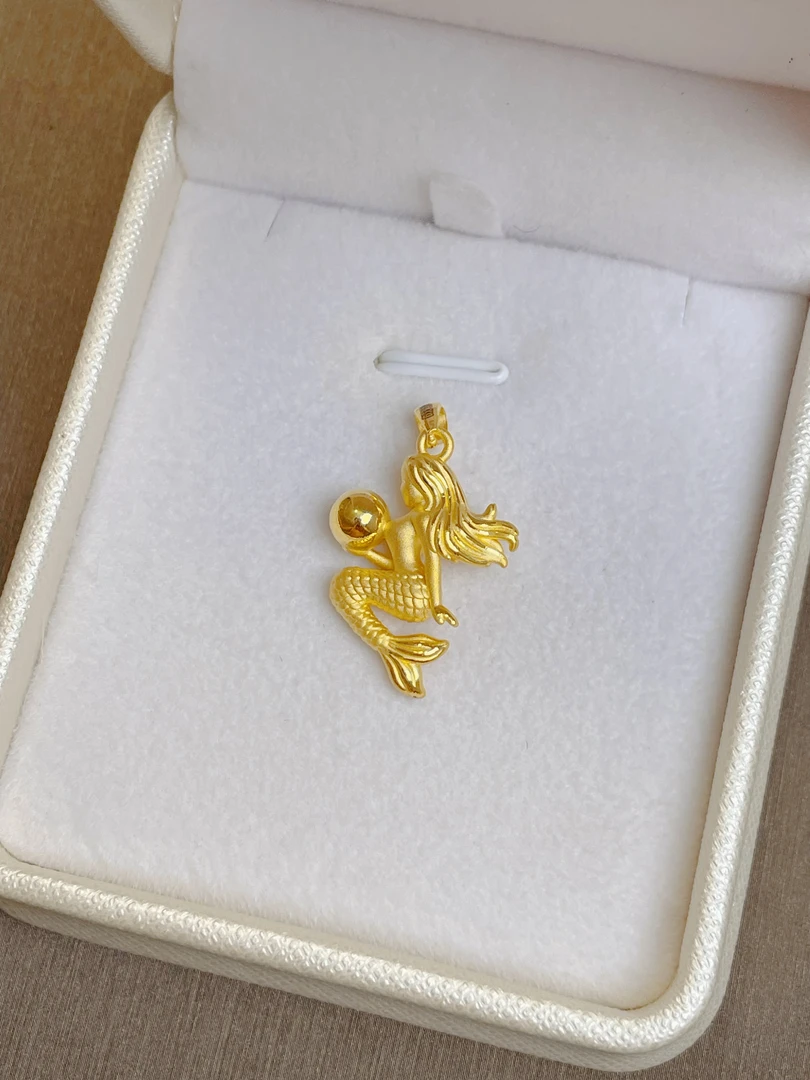 足金999美人鱼吊坠