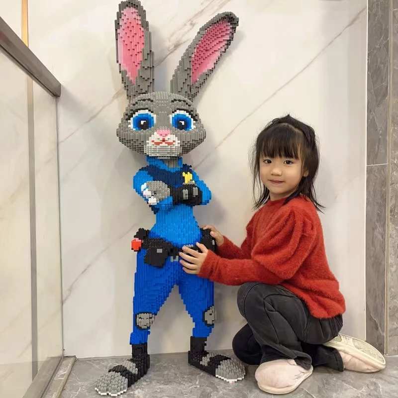 颐宇 疯狂动物城朱迪兔 积木套装立体拼插积木玩具落地摆件趣味