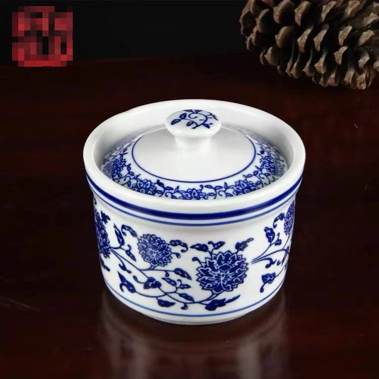青花瓷调味罐小勺景德镇高温家用中式防烫陶瓷釉中彩带盖大容量